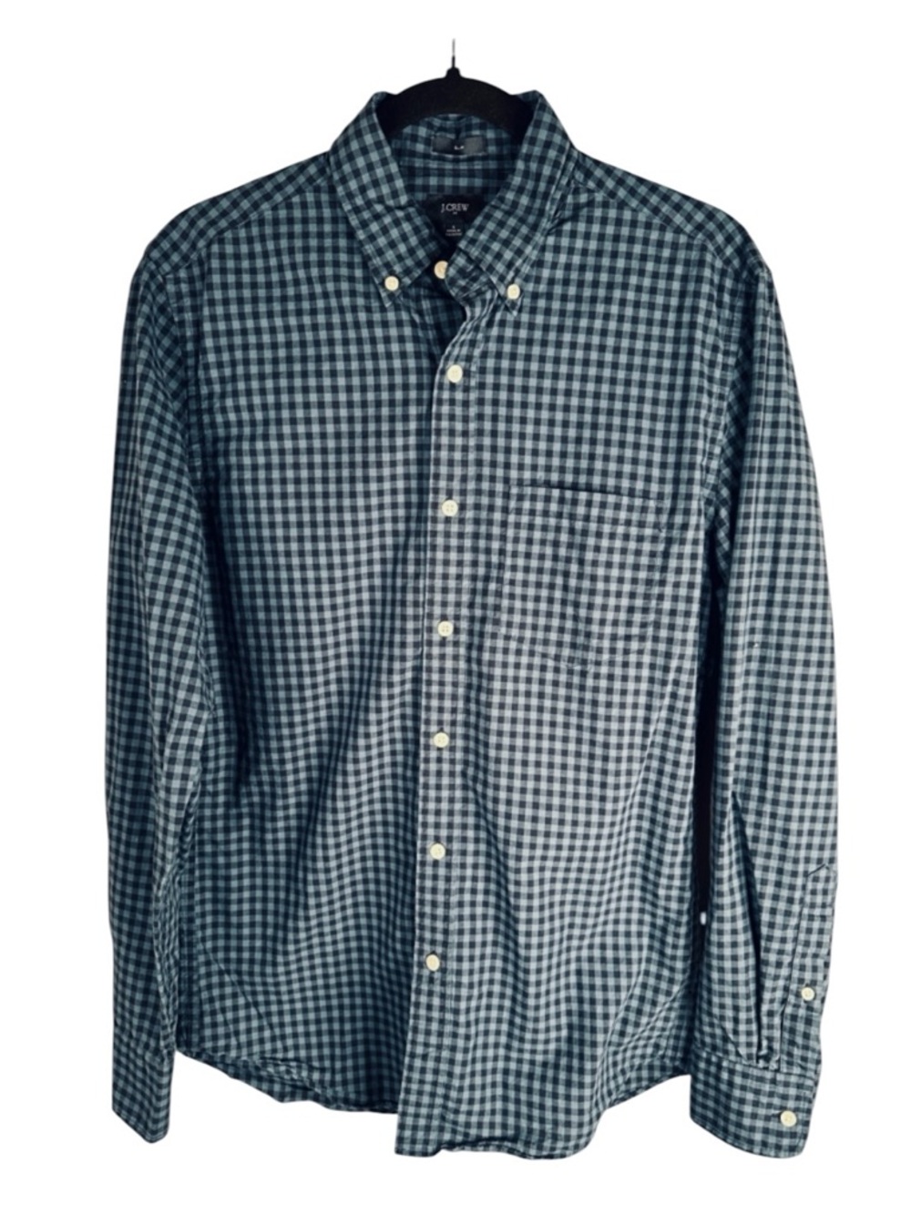 J. Crew Men's Blue Checkered Classic Preppy Long Sleeve Button Down Shirt Size S
